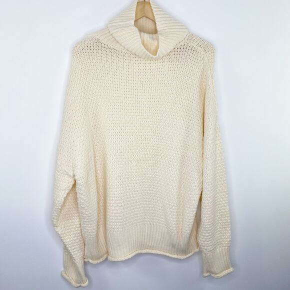 Cream Long Sleeve Knit Acrylic Pullover Sweater Women's Size X-Large XL - Picture 1 of 6